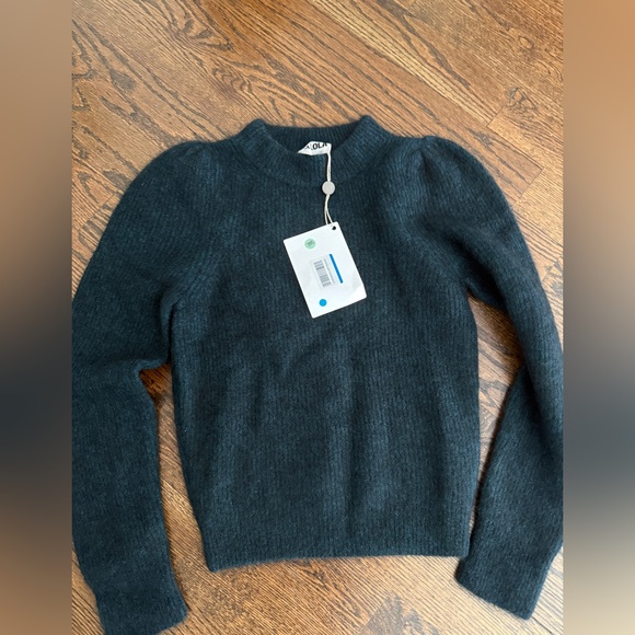 BIMBA Y LOLA Women's Sweater Sz M Mohair Wool Blend dark GreenCrewneck - Main Image